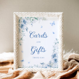 Elegant Blue White Chinoiserie Cards and Gifts Poster