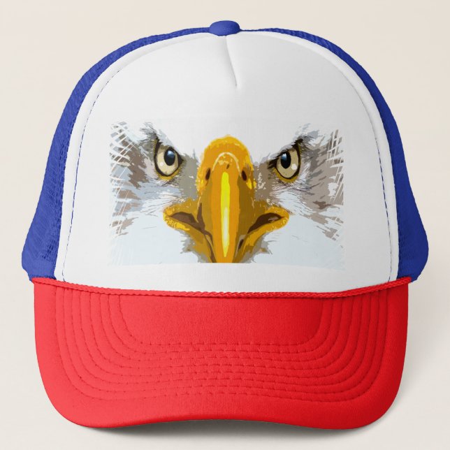 Elegant Blue White Eagle Head Pop Art Modern Keps (Framsida)