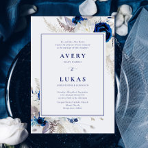 Elegant Blue & White Flowers Bröllop