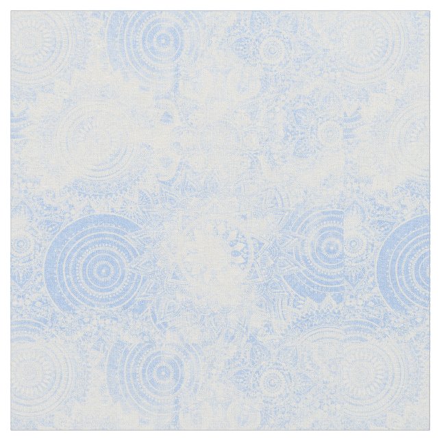 Elegant Blue White Mandala Collection Tyg (Närbild)