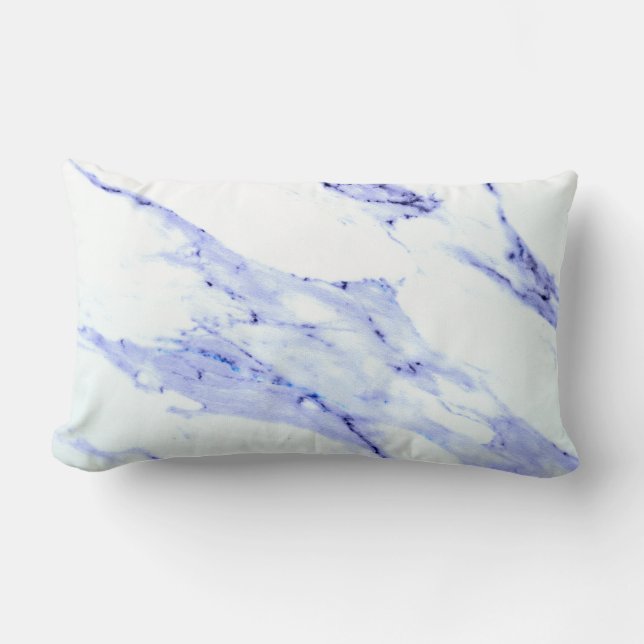Elegant Blue White Marble granite stone Lumbarkudde (Framsida)