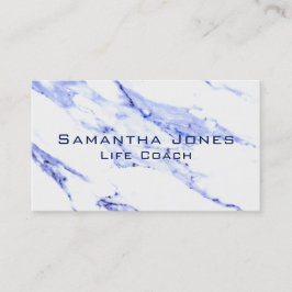 Elegant Blue White Marble granite stone mönster Visitkort