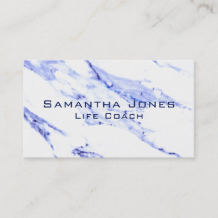 Elegant Blue White Marble granite stone mönster Visitkort