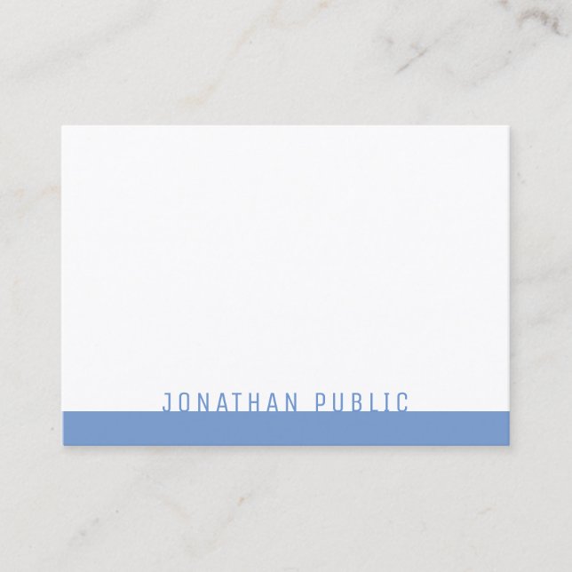 Elegant Blue White Modern Professionell Template Visitkort (Framsida)