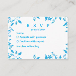 elegant  blue wild flowers rsvp card tilläggskort