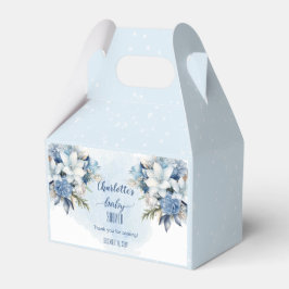 Elegant Blue Winter Blommigt Boy Shower Presentaskar