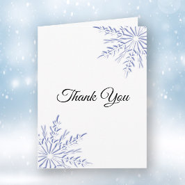 Elegant Blue Winter Snöflingor Sympathy Tack Kort