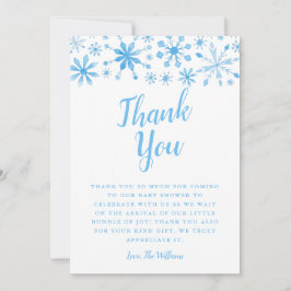Elegant Blue Winter Wonderland Baby Shower Tack Kort