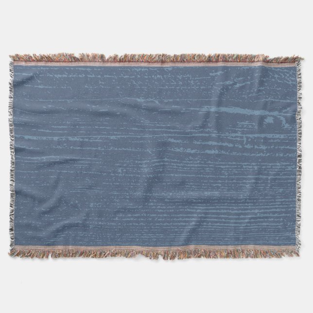 Elegant Blue Wood Grain Filt (Framsidan)