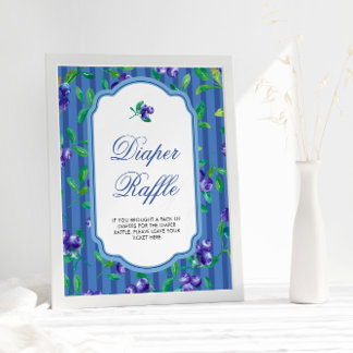 Elegant Blueberrries Sweet Diaper Raffle Poster