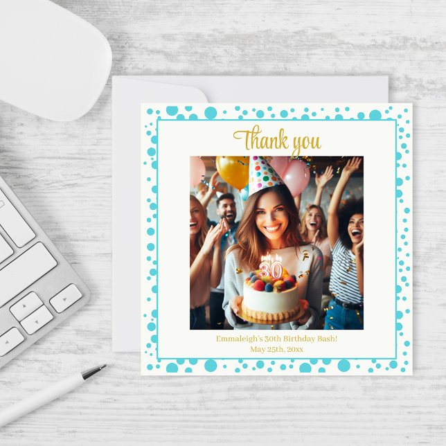 Elegant Blueberry Brunch 30års födelsedag Firande Tack Kort (Skapare uppladdad)