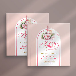 Elegant blush and gold petals prosecco sign book gästböcker