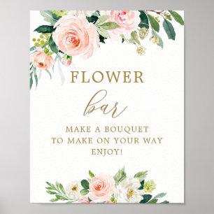 Elegant Blush Blomsterbukett Blomsterbar Poster