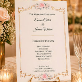 Elegant Blush Bröllopsceremoni Program