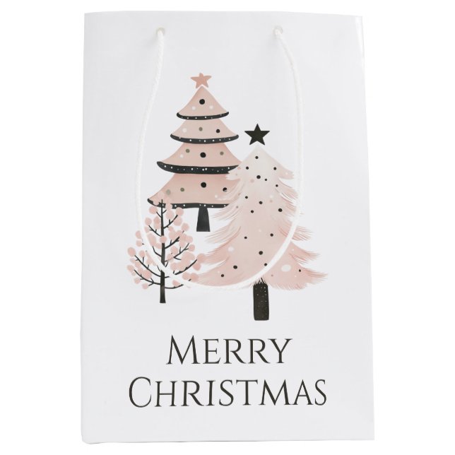 Elegant Blush Christmas Tree Large Gift Bag (Framsidan)