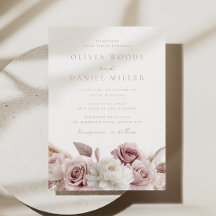 Elegant Blush & Dammrosa Rosor Bröllop