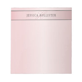 Elegant Blush Fals Rosa Guld | Namn & Initialer Anteckningsblock