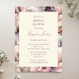 Elegant Blush Floral Classic Formal Bridal Shower Inbjudningar