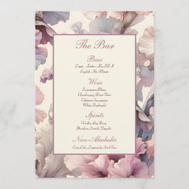 Elegant Blush Floral Stylish Chic Wedding Bar Menu Meny