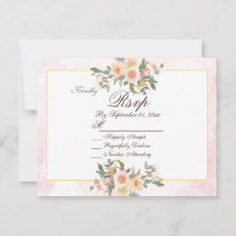 Elegant Blush Floral Wedding RSVP Card Inbjudningar