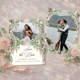 Elegant Blush Garden Photo Save The Date  Spara Datumet