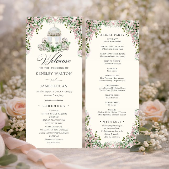 Elegant Blush Garden Wedding Program (Skapare uppladdad)
