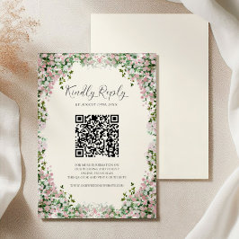 Elegant Blush Garden Wedding RSVP Card OSA Kort
