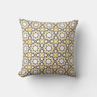 Elegant Blush Gold Black Geometric Accent Pillow Kudde