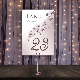 Elegant Blush Orchid  Wedding Table Number Bordsnummer