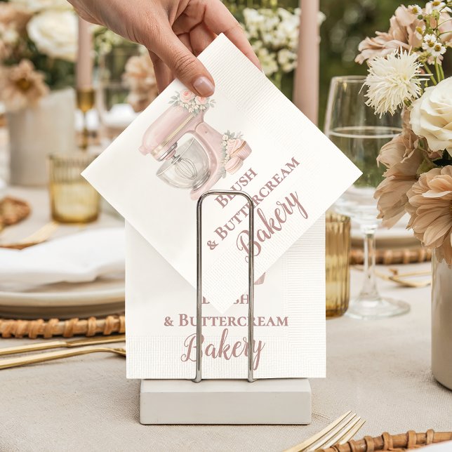 Elegant Blush Patisserie Bakery Business Pappersservett (Skapare uppladdad)