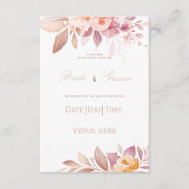 : Elegant Blush & Peach Rose Bröllopsinbjudan Inbjudningar