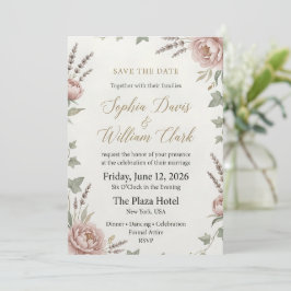 Elegant Blush Peony Bröllop Spara Datumet