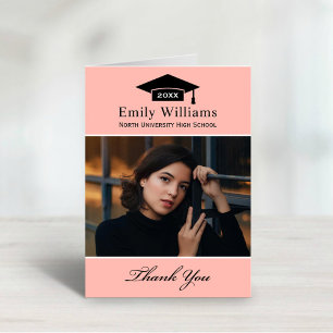 Elegant Blush Personlig Examen Foto Tack Kort