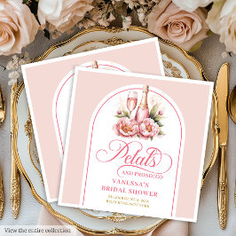 Elegant Blush Petals and Prosecco Custom Napkins Pappersservett
