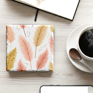 Elegant Blush Pink and Gold Glitter Pampas Grass  Stenunderlägg