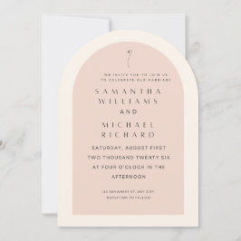 Elegant Blush Pink Arch Wedding Invitation - Custo Inbjudningar