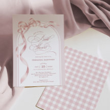Elegant Blush Pink Bow Ribbon Bridal Shower