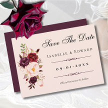 Elegant Blush Pink & Burgundy Roses Wedding