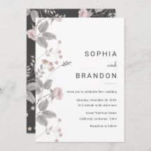 Elegant Blush Pink & Dark Grey Floral Wedding