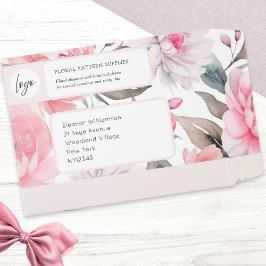 Elegant Blush Pink Floral Watercolor Business