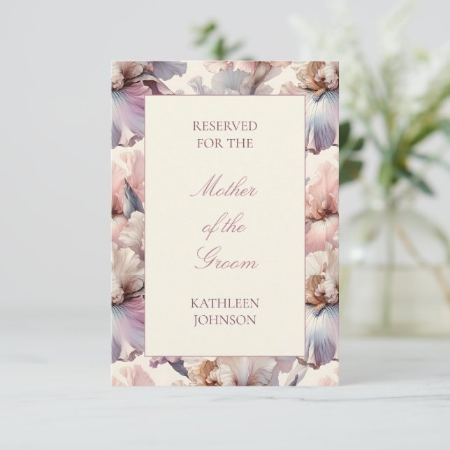 Elegant Blush Pink Floral Wedding Reserved Seating (Stående Fram)