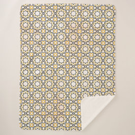 Elegant Blush Pink Geometric Sherpa Throw Blanket