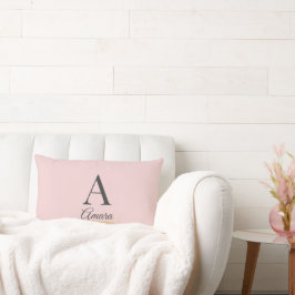 Elegant Blush Pink Monogram Lumbarkudde