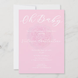 Elegant Blush Pink Peony Oh Baby Shower Invitation Inbjudningar