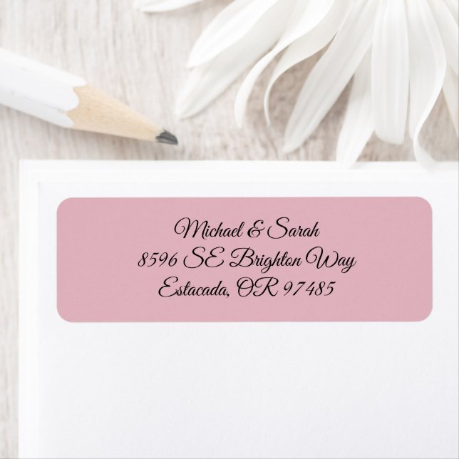 Elegant Blush Pink Return Address Returadress Etikett (Insitu)