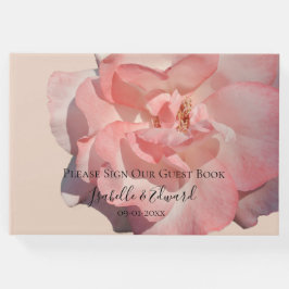 Elegant Blush Pink Rose Floral Wedding Reception Gästböcker