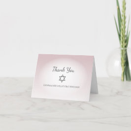 Elegant Blush Pink Simple Feminine Bat Mitzvah Tack Kort