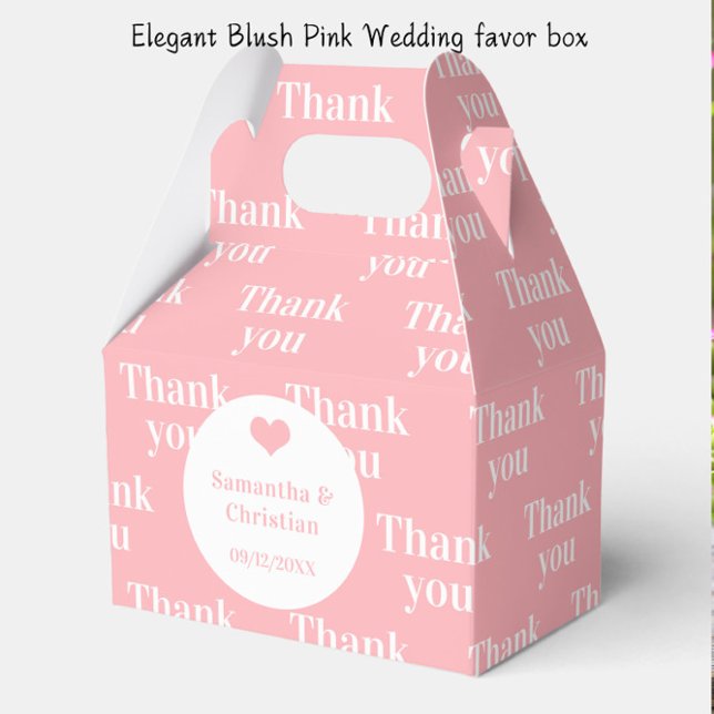 Elegant Blush Pink Wedding  favor box Presentaskar (Skapare uppladdad)