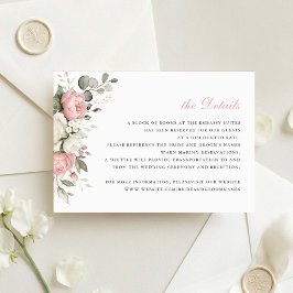Elegant Blush Rosa Bröllopsinlagg Detaljer Inbjudningar