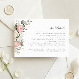 Elegant Blush Rosa Bröllopsinlagningsdetaljer Inbjudningar